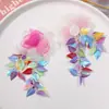 Versión coreana de color super de hada lentejuelas hojas borde quemado flor de gasa diy tejido a mano Joker pasador accesorios para el cabello material al por mayor