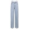 Amazon Aliexpress Ebay Jeans Casuales Estampados de Cintura Alta Sueltos de Pierna Ancha para Mujer Jeans Adelgazantes de Pierna Ancha