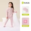 Dududu Home Conjunto de Roupa Íntima Infantil Outono Conjunto de Pijama Masculino Duas Peças Roupas Macias de Outono Top Confortável de Outono Calças de Outono