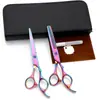 Tijeras Azules de Diamante Personalizadas y Coloridas, Tijeras Profesionales de Peluquería, Tijeras Planas Coloridas de Cola Angulada, Tijeras de Peluquería para Adelgazar Flequillos