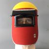 Máscara de Soldadura de Acero Rojo Montada en la Cabeza Visor Protector de Soldadura Máscara de Soldador Abatible Protección UV de Cara Completa