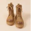 Botas de Nieve de Cuero Suave para Mujer 2026 Invierno Nuevo Estilo Aterciopeladas Espesas Cálidas Botas Cortas Martin Venta Caliente Botas Grandes de Algodón del Noreste para Mujer