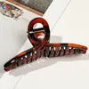 Presilha de Cabelo Vintage Tartaruga Feita de Material PC para Mulheres, Grampo de Cabelo de Estampa Leopardo High-End para Penteados Updo na Parte de Trás da Cabeça, Acessório de Cabelo Presilha Tubarão