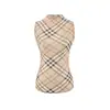 Conjunto de camiseta y falda de cuadros marrones de cuello semi-alto, manga media, top transparente ajustado elegante y sexy de verano