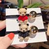 Estilo coreano Bonito Urso Cabelo Corda Menina Simples Anel de Cabelo ins Cyber Popular Alta Elástica Durável Borracha Tendão Bola Cabeça Corda