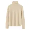 Nuevo suéter de cachemir 100% puro para otoño e invierno para mujer, jersey holgado con cuello alto superpuesto, de manga larga, tejido cálido