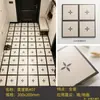 Azulejos de cerâmica estilo retrô francês 200x200 padrão creme preto e branco para banheiro, cozinha, varanda, pisos cerâmicos antiderrapantes