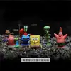 Bob Esponja Patricio Estrella Sr. Tanque de Peces Acuario Modelo de Oficina Hecho a Mano Cangrejos Paisajismo Adorno para Coche Juguete Decorativo