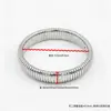 Pulsera Elástica Envolvente Cuello de Ganso Más Vendida Transfronteriza, Versión Ancha de Gama Alta Hueso de Serpiente Pulsera Rayada de Acero Inoxidable para Mujer