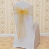 Gaze para Encosto de Cadeira de Casamento em Hotel Transfronteiriço Flor para Encosto de Cadeira Laço Decorativo para Encosto de Cadeira Tiras de Organza Gaze de Vidro para Cadeira