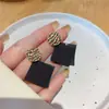 Pendientes Negros Grandes de Rombo Estilo Europeo y Americano para Mujer, Diseño de Nicho Geométrico, Nuevos Pendientes de Moda Exagerados de Tendencia