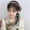 2026 Nuevo Estilo Diadema de Perlas para Niñas con Accesorio Trenzado Integrado, Listón, Pasador y Elegante Lazo para el Cabello