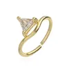 Anillo Abierto Geométrico Chapado en Cobre Oro de 18 Quilates Circonita Simple Accesible de Lujo Aogu Diseño para Mujer Anillo de Gama Alta de Nicho Nuevo