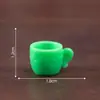 Juego de Té en Taza Miniatura Simulado Modelo Casa de Muñecas Decoración DIY Accesorios de Bolsita Sorpresa Paisaje en Miniatura Adornos Pequeños de Escritorio