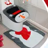 Spot de Natal transfronteiriço Conjunto de banheiro de Natal boneco de neve Tampa de vaso sanitário de Natal tapete de chão decorações atacado de duas peças