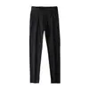 Jeans negros puros de alta gama Hong Kong 2026, elásticos, corte slim para hombre, pantalones casuales versátiles estilo coreano