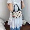 Bolso Cubo de Gran Capacidad con Lunares para Mujer 2026 Verano Nuevo Estilo Coreano Nicho de Mano Cruzado Bolso de Viaje