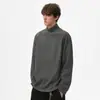 Ropa para Hombre TUTM Algodón Pima Estilo Básico Color Sólido Cuello Redondo Manga Larga Camiseta Hombre Nuevo Otoño Capa Base Superior Gris Oscuro