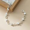 Pulsera de Tobillo Nalan Plata 990 Fresca y Dulce Estilo Ins Diseño de Nicho Sentido Exquisito Corona de Cáñamo Amorosa S7724