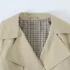 Z Estilo Europeo y Americano Transfronterizo 2026 Nueva Moda Elegante Abrigo Trench Doble Botonadura para Mujer al por Mayor con Cuello y Cinturón 6318011