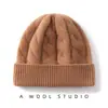 Gorro de Punto Grueso de Lana 100% Trenzado Cableado Cálido Color Sólido Cachemir Lana, Grandes Cantidades en Stock