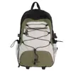 Mochila Nueva de Bloques de Color Otoñales, Casual y Versátil, Mochila Exterior de Gran Capacidad, Bolsa Deportiva Coreana con Cordón, Ligera