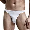 Ropa interior T sexy ajustada elástica U convexa de color liso de cintura baja para hombre, tanga de seda helada que expone la cadera, pantalones T transpirables Deportivos