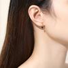 Pendientes de plata de ley 925 con diseño de hueso de oreja, color negro, con hebilla de tornillo pequeño, para hombre, 2022