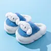 Nuevos estilo 2026 pantuflas de algodón para niños, otoño e invierno, diseño lindo de princesa, pantuflas cálidas de interior, pantuflas peludas a juego para padres e hijos