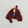 Chapéus Infantis Primavera e Outono Novo Estilo Fofo Desenho Animado Dinossauro Chapéu de Tricô para Meninos e Meninas Bebê Quente Protege-Orelhas Lã Chapéu Moderno