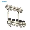 Distribuidor de agua manual de cinco vías Peifeng de 1.0 pulgada con control de temperatura para calefacción por suelo radiante, accesorios de calefacción de agua para uso doméstico