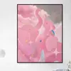 Pintura Decorativa de Elefante Rosa Estilo Moderno para Quarto Sentimento Menina Mural de Parede de Fundo de Sofá Arte de Nicho de Entrada Pintura de Pendurar
