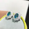 Pendientes de Plata de Ley 925 con Topacio Azul London Natural Incrustado para Mujer, Simples, de Lujo Ligero, Exquisitos y Elegantes