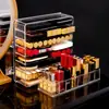 Caixa de Armazenamento de Batom Famosa na Internet Transparente Doméstica à Prova de Poeira Multi-Grade Blush em Pó Compacto com Tampa Display de Cosméticos Brilho Labial