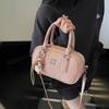 Bolso Bowling Retro para Mujer 2025 Nueva Moda Textura Bolso Satchel Pequeño Cuadrado Color Puro Versátil Bolso Bandolera