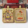 Colgante Thangka del Dragón Cinco Ancianos: Manjushri de los Cinco Ancianos, Tridimensional de Doble Cara, Ocho Deidades Guardianas, Un Lado Cinco Ancianos, Un Lado Buda Nacido