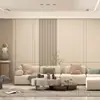 Tecido de parede para grade de transmissão ao vivo simples, estilo creme de alta qualidade para sala de estar, quarto, papel de parede, parede de fundo de sofá e cabeceira de luxo leve