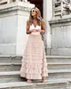 Falda Elegante con Volantes de Malla Moda Femenina 2026 Primavera Verano Otoño Nuevo Estilo Falda Larga de Socialité Falda de Pastel de Hada Adelgazante