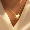 Collar con candado de seguridad Xiangyun Ruyi, estilo Shake Tone, chapado en oro, de larga duración, con luz de campana y colgante de nicho de lujo para mejor amiga.