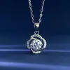 Collar Transfronterizo Japonés y Coreano de Moissanita Plata de Ley s925 Colgante de Trébol de Cuatro Hojas para Mujer, Cadena de Clavícula Moderna y Elegante para el Día de San Valentín