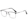 Gafas de lectura de marca BJYX, marco completo, caja de negocios, ultraligeras, ultratransparentes, de color sólido, de metal, de alta calidad, anti luz azul, espejo plano