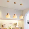 Luminária pendente pequena de madeira minimalista para mesa de jantar, balcão de bar, quarto de hospedagem, cabeceira, luminária pendente de vidro de madeira maciça, decoração de casa nórdica