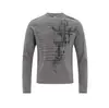 T1318 High Street Retrô Americano Outono Unissex Estilo de Rua Design Estampado Versão Ajustada Camiseta de Manga Longa Camada Base Masculina