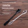 Colher Descartável de Plástico Individual para Sobremesa Preta Cabo Longo Degustação Mexer Sabor 16cm Saco Colher de Degustação