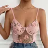 Comercio exterior transfronterizo moda chica popular espalda descubierta tirante bordado de mariposa costura con aro de acero tirante sujetador ropa interior mujeres