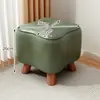 Taburete Pequeño para el Hogar, Taburete Bajo para Sala de Estar, Asiento Creativo para Niños, Reposapiés de Sofá Resistente y Duradero, Taburete de Madera Maciza para Cambiar Zapatos