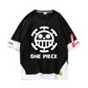 Camiseta de One Piece de manga corta con dibujos animados para hombre y mujer, con el logotipo de Esjobaro, Luffy y Solon de Barba Blanca.