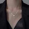 Collar de Borla de Mariposa de Perla Imitación de Plata Esterlina S925 para Mujer Nicho Lujo Accesible Alta Gama Diamante Brillante Estilo Hada Cadena Clavícula