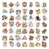 50 Pegatinas Nuevas de Cumpleaños de Animales Transfronterizas, Decoración de Equipaje Infantil de Animales de Dibujos Animados, Pegatinas Impermeables y Fáciles de Rasgar
