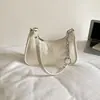 Bolso para Mujer 2026 Temporada de Verano Nuevo Estilo Coreano Simple Bolso de Hombro Único para Debajo del Brazo Bolso de Mano para Dama PU Brillante con Patrón de Cocodrilo